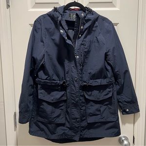 J Crew Navy Lightweight Raincoat